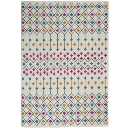 Palacedesigns 5 x 7 ft. Ivory Jewels Geometric Area Rug - Ivory - 5' x 7' PA3670099